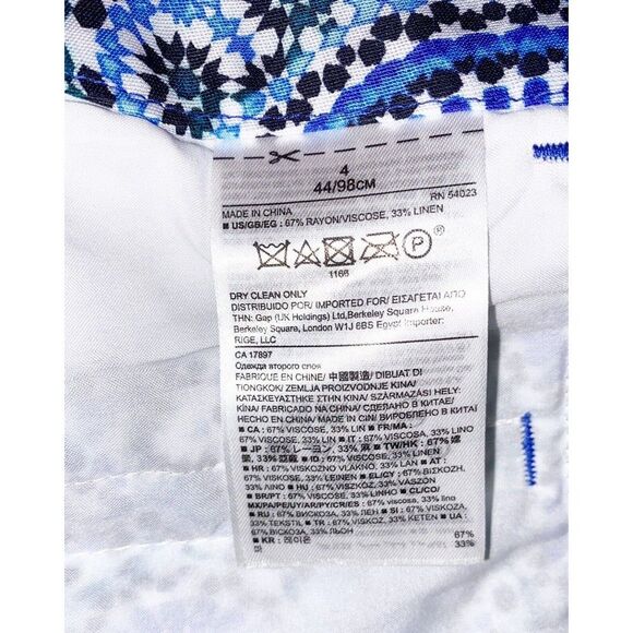 Banana Republic Dress Shorts Size 4 Blue Black Geometric Pattern - Picture 6 of 6